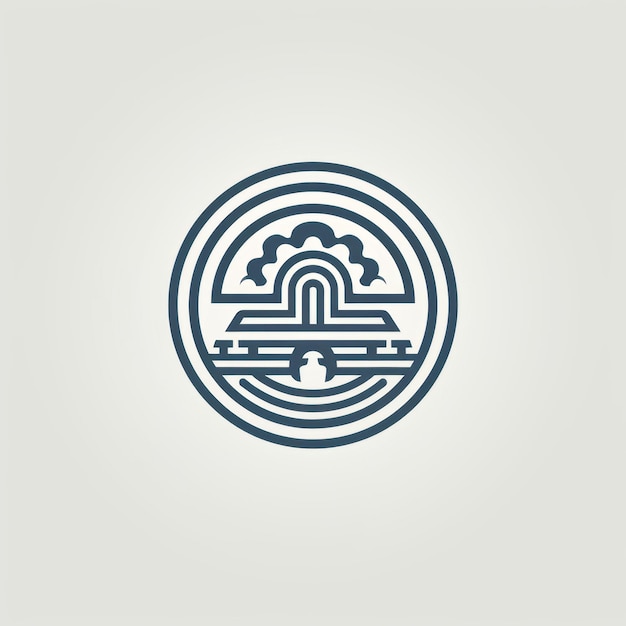 Photo création de logo inspiré du lac avec paysage spirituel et iconographie religieuse