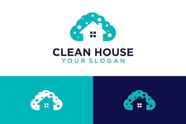 Photo création de logo propre avec maison et savon