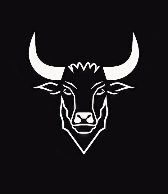 Création de logo de taureau noir et blanc Stark AI générative