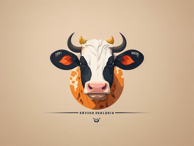 Photo création de logo vectoriel illustration vache