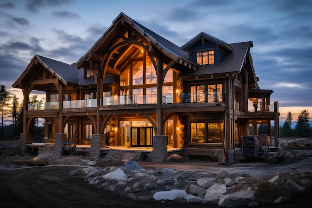 Création de maisons majestueuses en bois