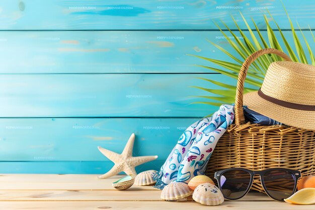 Photo creative trendy summertime banner mockup summer shopping sales and vacation concept