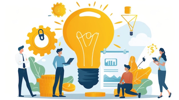 La créativité, l'imagination, les idées innovantes, les plans créatifs, les hommes d'affaires discutant de stratégies.
