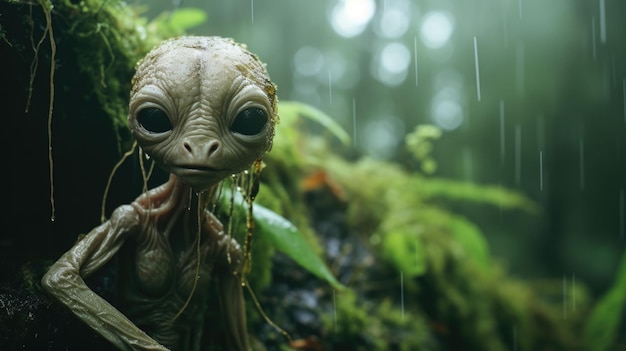 Créature effrayante de la jungle pluvieuse