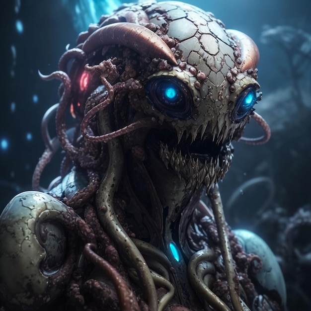 Une créature extraterrestre avec des tentacules.