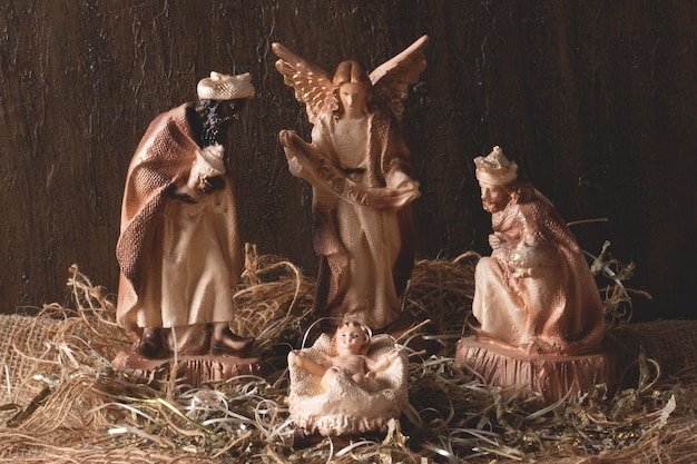 Crèche. Scène de Noël traditionnelle.