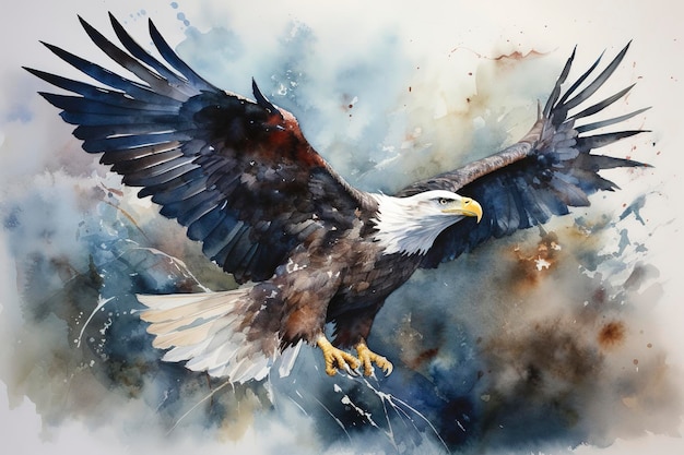 Créer une aquarelle d'un aigle majestueux générer ai