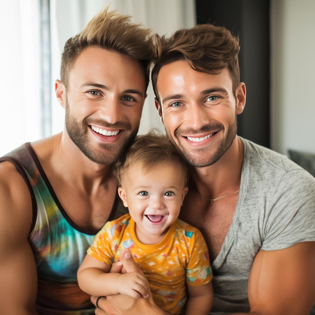 Créer un couple gay déterminé et leur bébé