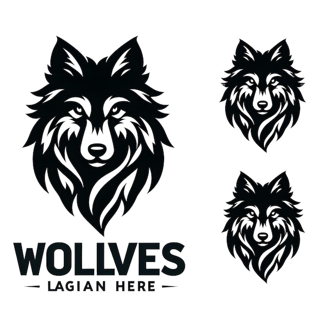 Créer une icône du logo de la mascotte des Loups sur un fond blanc