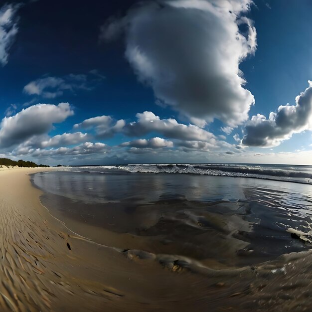 Photo créer une image du ciel et de l'océan à grand angle générée par l'ia