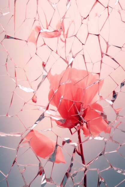 Créer une image de papier peint en verre fissuré minimal qui ressemblera à l'affichage est cassé Rose ar 23 Job