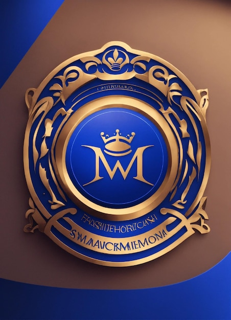 Créer un logo minimaliste pour smm avec un ovale utilisant des nuances de bleu royal