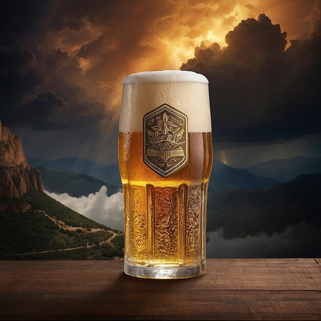 Photo créer une page d'atterrissage de bière spectaculaire où la majestueuse présence de zeus le tout-puissant grec