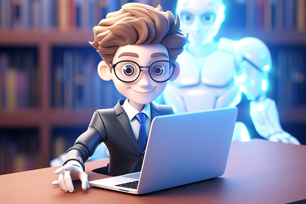 Créer des personnages 3D interagissant avec la technologie juridique et les appareils numériques