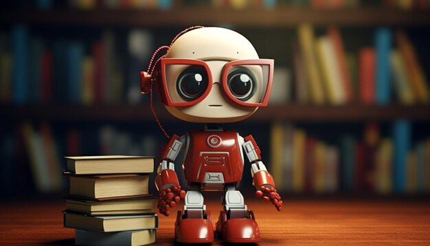 Photo créer un robot inspiré par les livres et la lecture de ce robot coupé