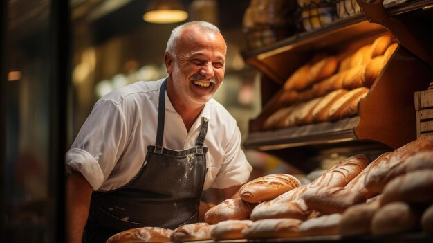 Créer et savourer des pâtisseries artisanales Un boulanger français partage ses rires avec son client