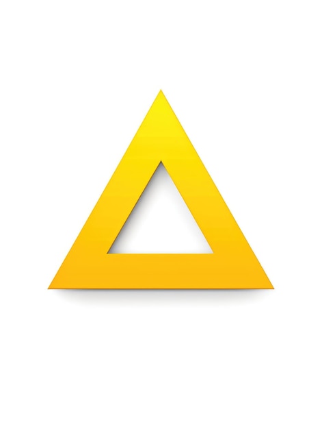 Créer un simple triangle jaune 2D sur un dos blanc génératif Ai