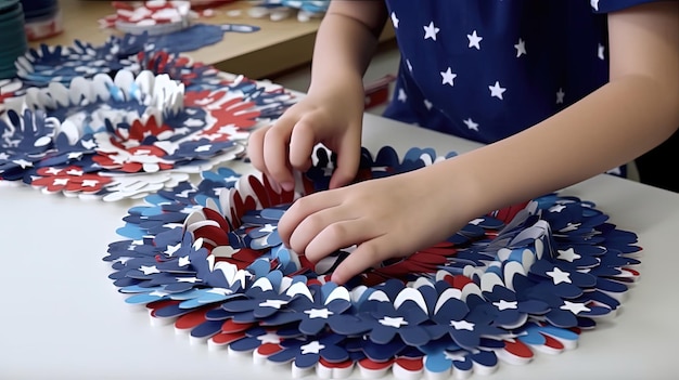 Créez de l'artisanat patriotique pour honorer la mémoire des héros tombés au combat et célébrer l'esprit de l'Amérique Généré par l'IA