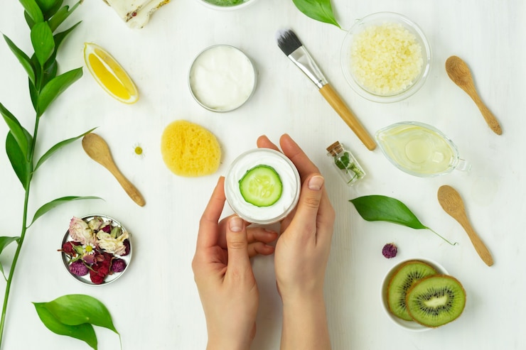 Photo crème artisanale avec des ingrédients naturels biologiques