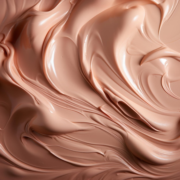 Crème de base de texture tonale brune fond cosmétique abstrait gros plan