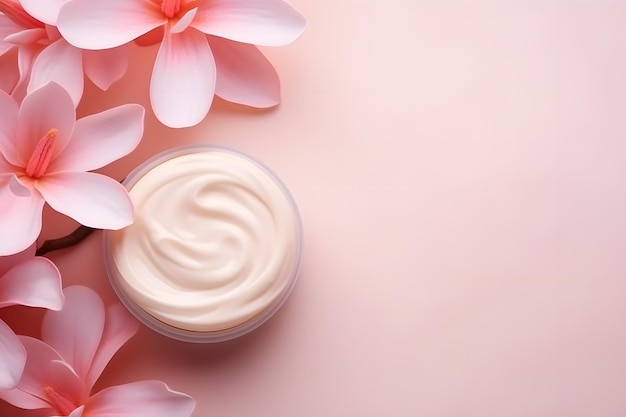 Crème de beauté au teint éclatant et espace de copie