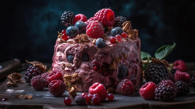 Crème glacée au chocolat sur table