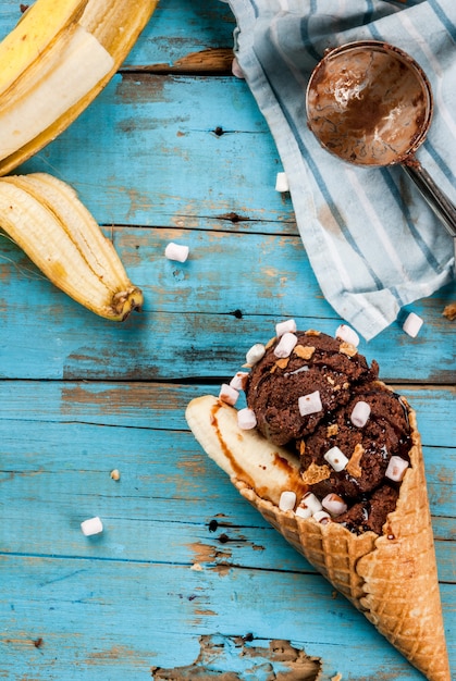 Crème glacée aux bananes