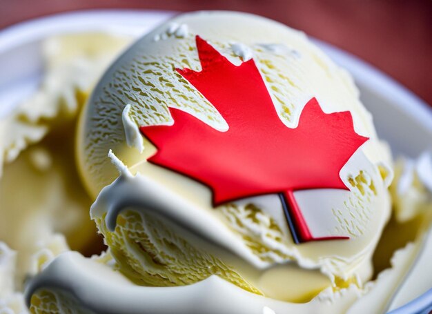 Crème glacée avec célébration de la fête du Canada