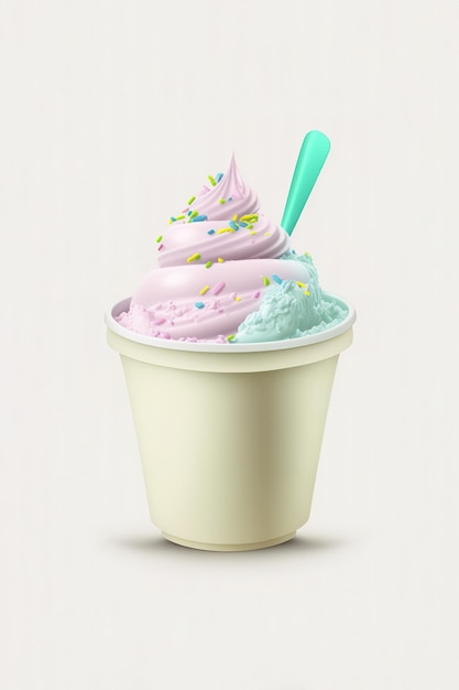 Crème glacée avec conception de maquette de tasse