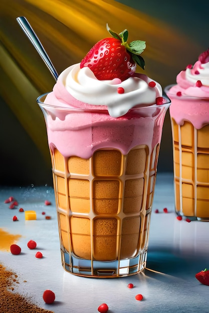 Crème glacée fruitée colorée Poster