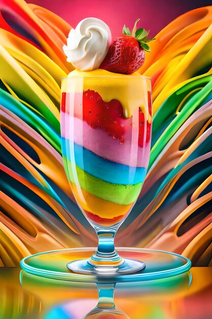 Crème glacée fruitée colorée Poster