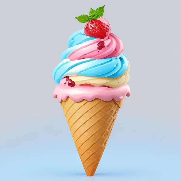 Crème glacée végétalienne à la fraise image de bonbons orange rose rouge