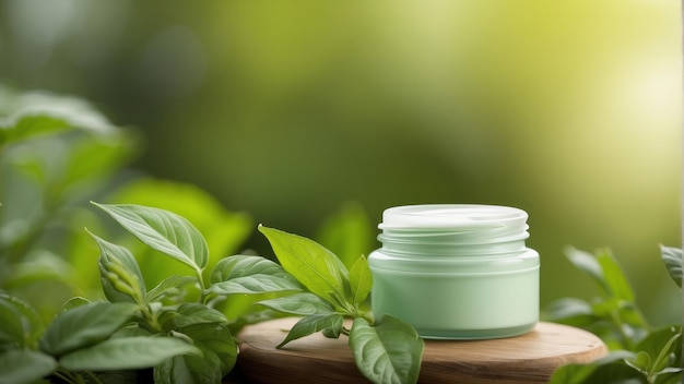 crème hydratante cosmétique sur fond naturel Présentation de produits de soins de la peau, de beauté et de spa