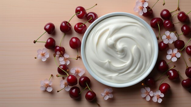 Crème smoothie aux cerises pour le petit-déjeuner Prunus avium