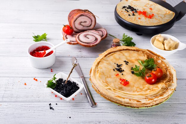 Crêpes au caviar