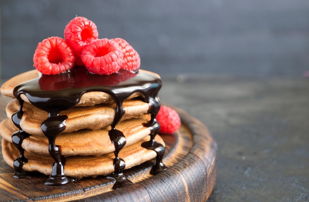 Crêpes au chocolat à la framboise