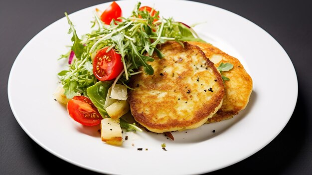 Photo des crêpes au quinoa avec des pommes de terre et des légumes