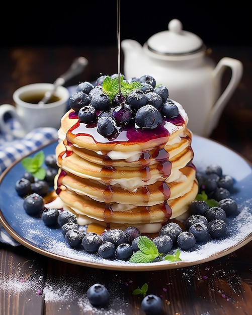 Des crêpes au yogourt aux baies moelleuses