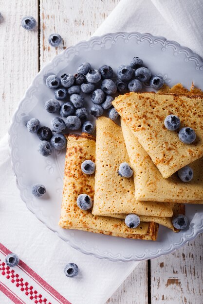 Crêpes aux bleuets frais