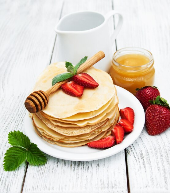 Crêpes aux fraises