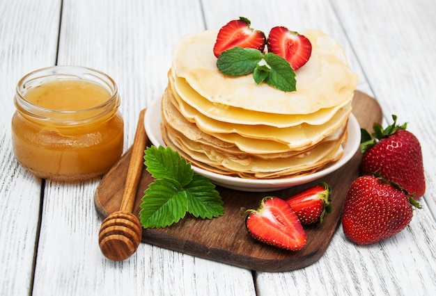 Crêpes aux fraises