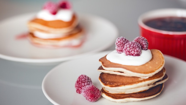 Crêpes aux framboises