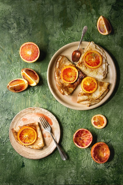 Crêpes aux oranges sanglantes