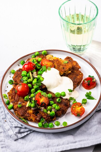 Crêpes aux pois chiches Déjeuner sain végétarien