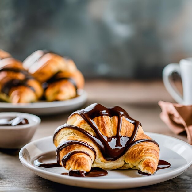 Photo des crêpes de baies fraîchement cuites à la maison avec du sirop sucré généré par l'ia