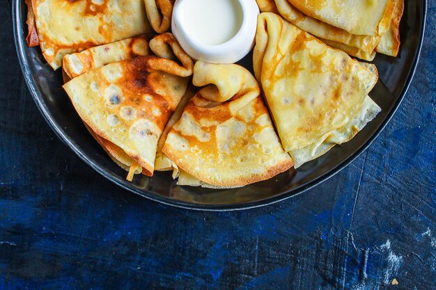 crêpes, crêpes fines petit-déjeuner sain