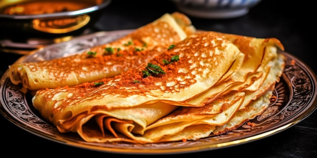 Photo des crêpes délicieuses servies sur une assiette