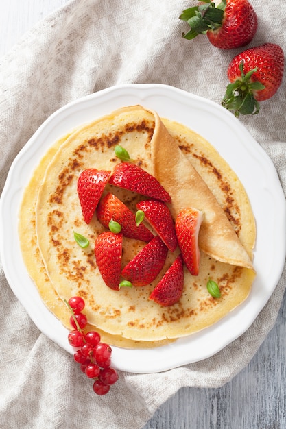 Crêpes à la fraise