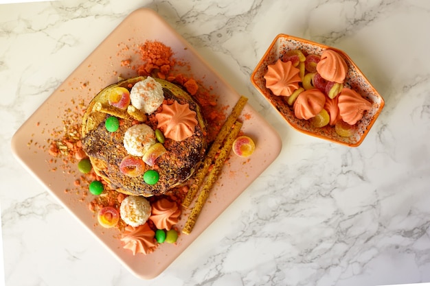 crêpes maison au chocolat et bonbons