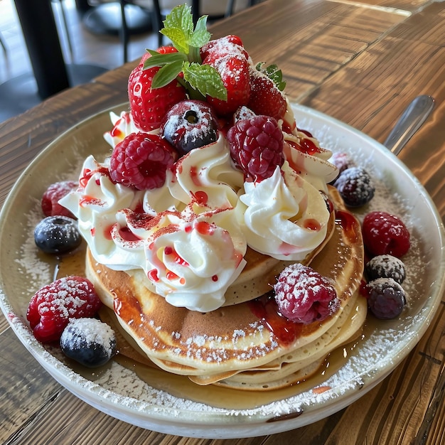 Des crêpes moelleuses et des baies fraîches